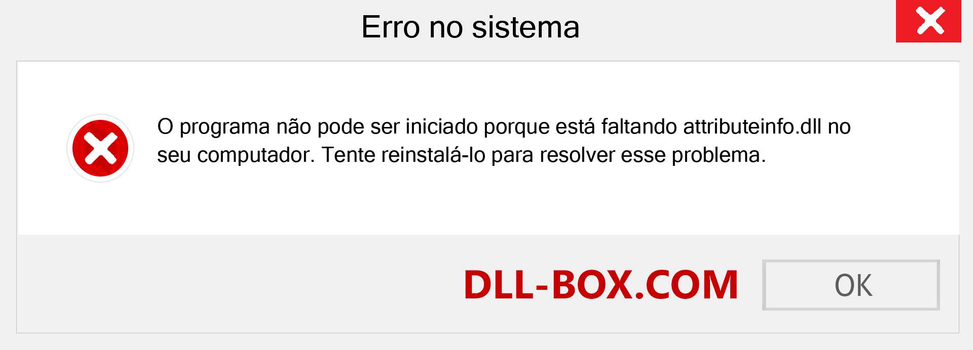 Arquivo attributeinfo.dll ausente ?. Download para Windows 7, 8, 10 - Correção de erro ausente attributeinfo dll no Windows, fotos, imagens